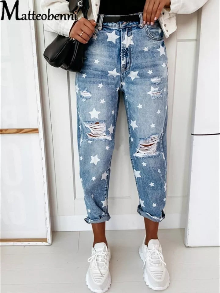 Jean dama estrellas roto